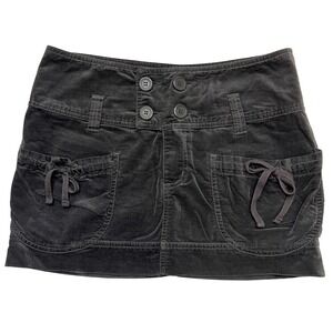 BB Dakota Y2K Gray Utility Style 100% Cotton Mini Skirt Size 7 Juniors